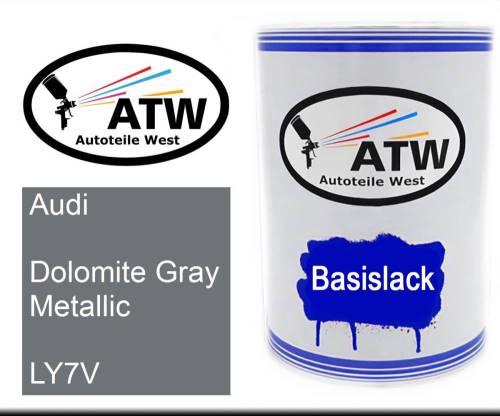 Audi, Dolomite Gray Metallic, LY7V: 500ml Lackdose, von ATW Autoteile West.